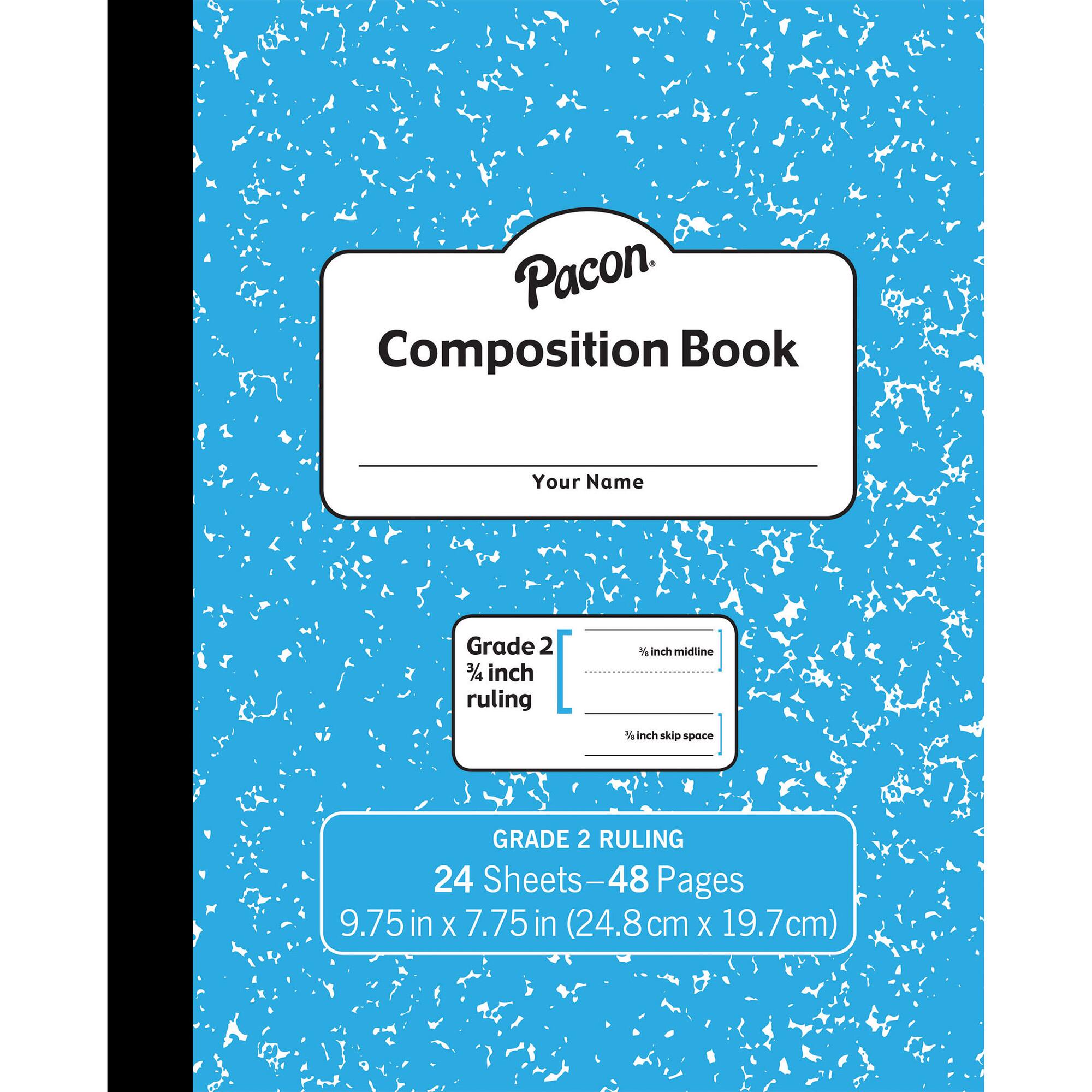 Pacon® Grade 2 Blue Marble Soft Cover Composition Book, Pack of 24